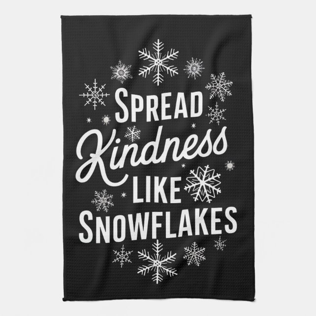 Xmas Spread Kindness Like Snowflakes Christmas  Kitchen Towel (Vertical)