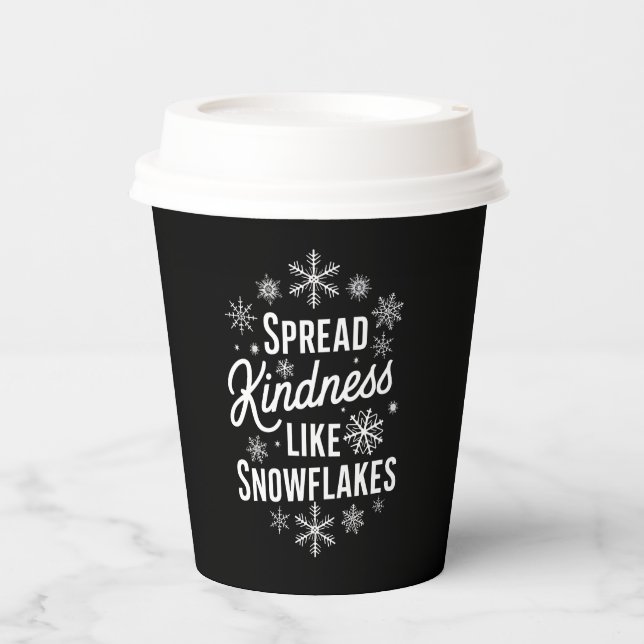 Xmas Spread Kindness Like Snowflakes Christmas  Paper Cups (Front)