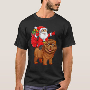 Xmas Squad Funny Santa Riding Chow Chow Dog Christ T-Shirt
