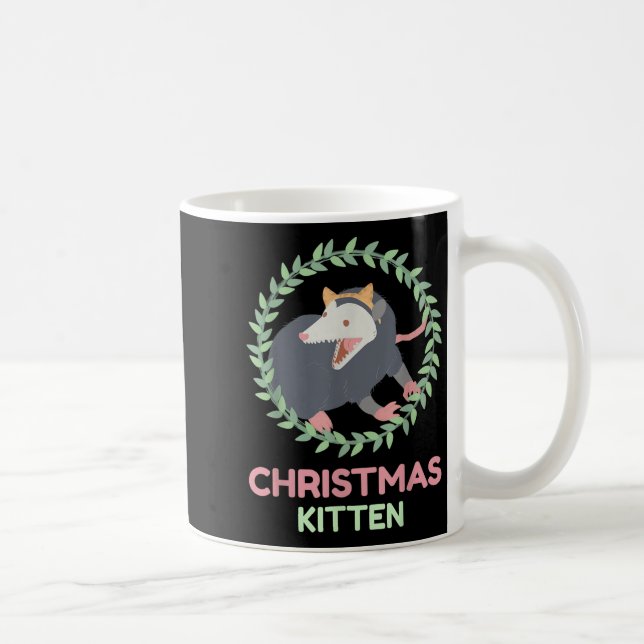 Xmas Ssum Kitten - Creepy Cute Pastel Goth Christm Coffee Mug (Right)