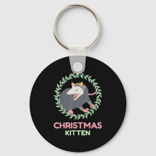 Xmas Ssum Kitten - Creepy Cute Pastel Goth Christm Keychain