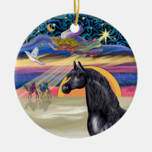 Xmas Star - Arabian Horse (black) Ceramic Ornament