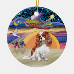 Xmas Star - Blenheim Cavalier King Charles Ceramic Ornament