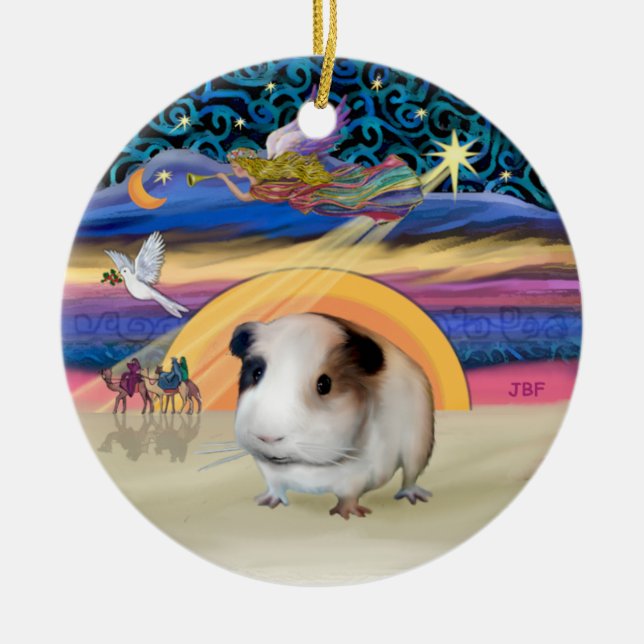 Xmas Star - Guinea Pig #1 Ceramic Ornament (Front)