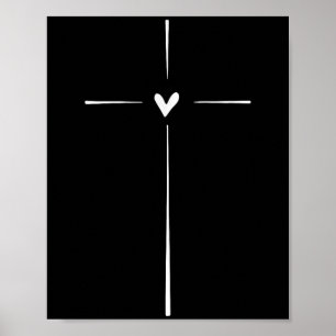 Xmas Store Uni Modern Black Heart Religious Poster