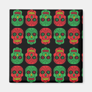 Xmas Sugar Skulls Magnet