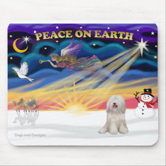 Xmas Sunrise - White Tibetan Terrier Mouse Pad