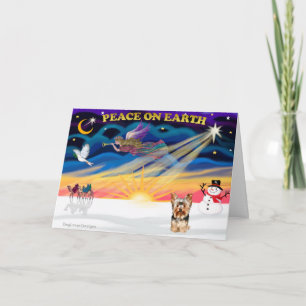 Xmas Sunrise - Yorkshire Terrier 17 Holiday Card