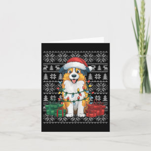 Xmas Sweater Style Ugly Australian Shepherd Dog Ch Card