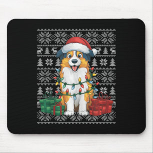 Xmas Sweater Style Ugly Australian Shepherd Dog Ch Mouse Pad