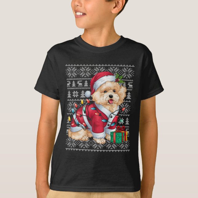 Xmas Sweater Style Ugly Santa Bichon Frise Dog Chr (Front)
