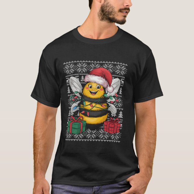 Xmas Sweater Style Ugly Santa Hat Bumble Bee Chris (Front)