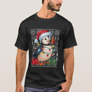 Xmas Sweater Style Ugly Santa Hat Puffin Bird Chri