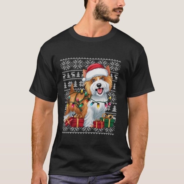Xmas Sweater Style Ugly Santa Tibetan Terrier Dog  (Front)