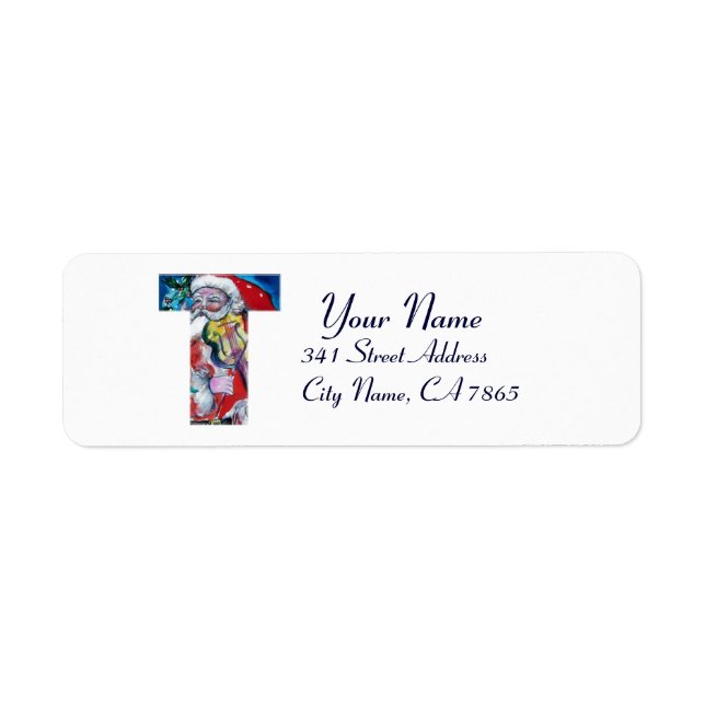 XMAS T LETTER /SANTA  CLAUS WITH VIOLIN MONOGRAM (Front)