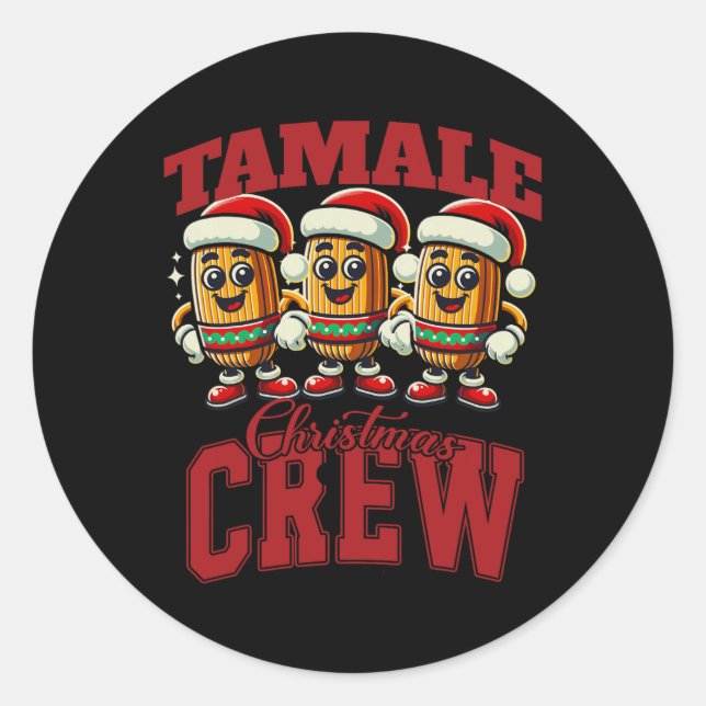 Xmas Tamale Food Funny Mexican Christmas Tamale Ma Classic Round Sticker (Front)