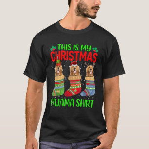 Xmas This Is My Christmas Pajama Golden Retriever  T-Shirt