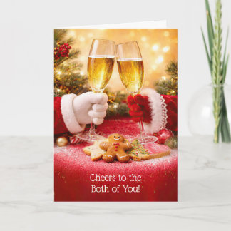 Xmas To Couple Both of You Cuted Fun Champagne Card
