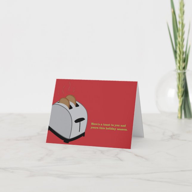 Xmas Toaster - Red Holiday Card (Front)