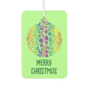 Xmas - Tree- Ball with Christmas Icons 1 Air Freshener