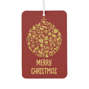 Xmas - Tree- Ball with Christmas Icons 2 Air Freshener