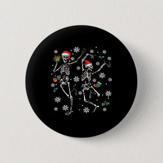 Xmas Tree Christmas Lights Christmas Skeleton Danc 2 Inch Round Button