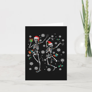 Xmas Tree Christmas Lights Christmas Skeleton Danc Card