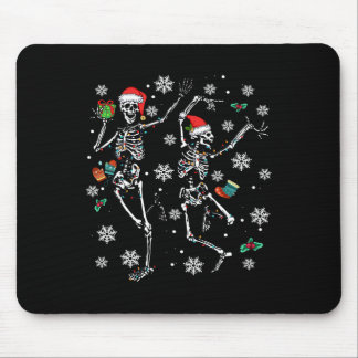 Xmas Tree Christmas Lights Christmas Skeleton Danc Mouse Pad