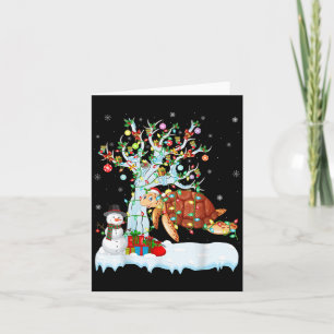 Xmas Tree Decoration Lighting Sea Turtle Christmas Card