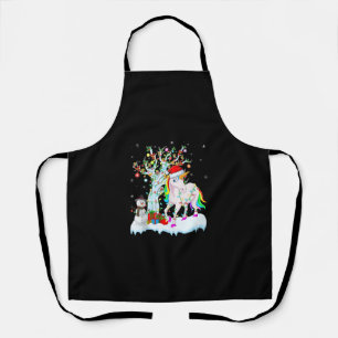 Xmas Tree Decoration Lighting Unicorn Christmas Ta Apron