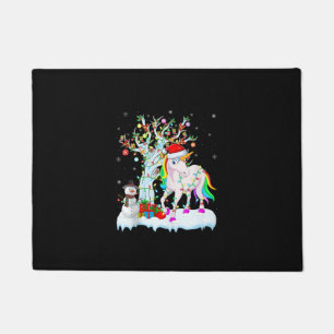 Xmas Tree Decoration Lighting Unicorn Christmas Ta Doormat