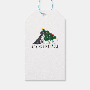 Xmas Tree It Is Not My Fault Border Collie Dog Chr Gift Tags