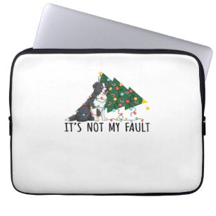Xmas Tree It Is Not My Fault Border Collie Dog Chr Laptop Sleeve