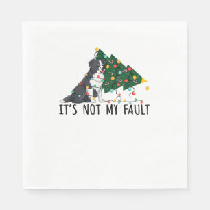 Xmas Tree It Is Not My Fault Border Collie Dog Chr Napkin