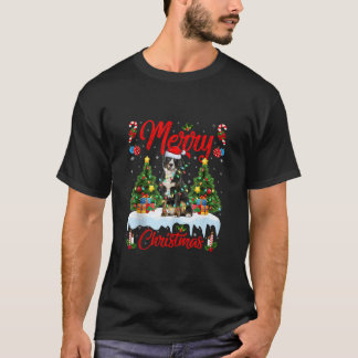 Xmas Tree Lighting Bernese Mountain Dog Merry Chri T-Shirt