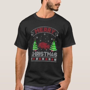 Xmas Tree Lighting Men Women Tilapia Fish Ugly Chr T-Shirt
