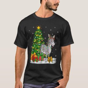 Xmas Tree Lighting Reindeer Hat Mule Christmas  T-Shirt