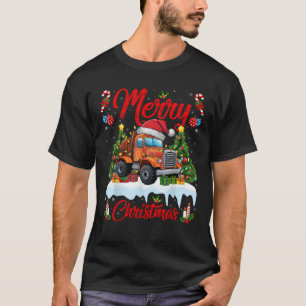 Xmas Tree Lighting Santa Hat Construction Truck Ch T-Shirt
