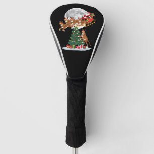 Xmas Tree Lights Funny Santa Riding Cheetah  Golf Head Cover