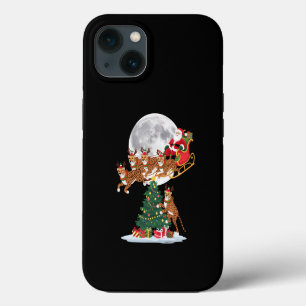 Xmas Tree Lights Funny Santa Riding Cheetah iPhone 13 Case