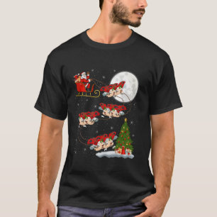 Xmas Tree Lights Funny Santa Riding Ladybug Christ T-Shirt