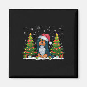 Xmas Tree Lights Havanese Dog Santa Hat Christmas Magnet