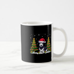 Xmas Tree Lights Rat Terrier Dog Santa Hat Christm Coffee Mug