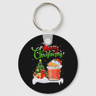 Xmas Tree Lights Santa Hat Fast Food Cup Noodles C Keychain