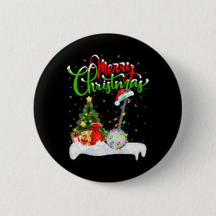 Xmas Tree Lights Santa Hat Musical Banjo Christmas 2 Inch Round Button