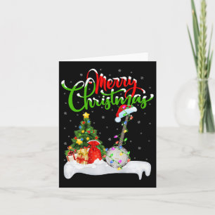 Xmas Tree Lights Santa Hat Musical Banjo Christmas Card