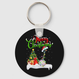 Xmas Tree Lights Santa Hat Musical Banjo Christmas Keychain