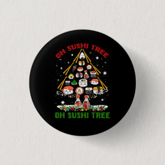 Xmas Tree Oh Sushi Christmas Tree Japanese Food Ja 1 Inch Round Button