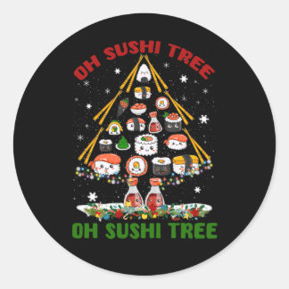 Xmas Tree Oh Sushi Christmas Tree Japanese Food Ja Classic Round Sticker
