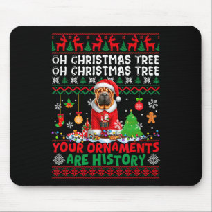 Xmas Tree Ornaments Are History Sweater Santa Shar Mouse Pad